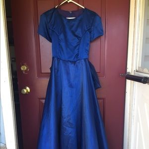 Beautiful floor length modest blue gown